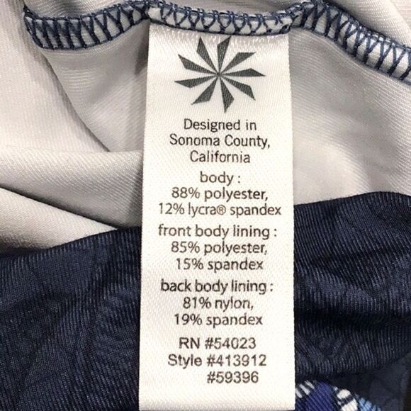 Athleta Tinker Tank Blue Paisley Print Drawstring Waist Activewear Athletic Top - Picture 12 of 12